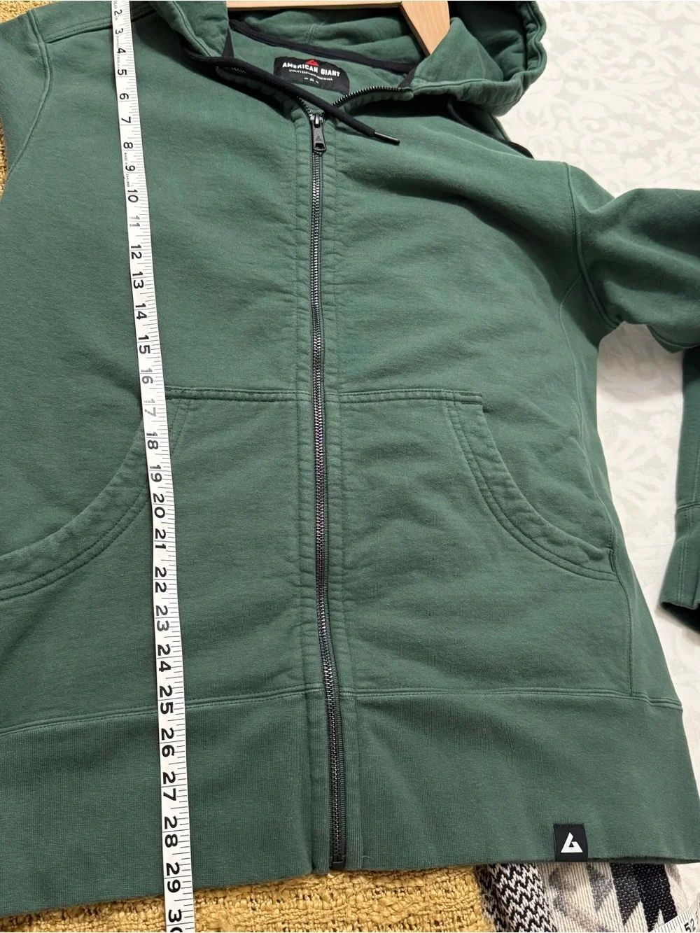 American Giant Green Zip Up Hoodie - Picture 10 of 11